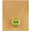 Image 1 : 1.50 CTW Peridot 18K Yellow Gold Necklace
