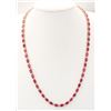 Image 1 : 30.65 CTW Natural African Ruby And Diamond Necklace In 14k Yellow Gold