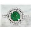 Image 1 : 2.45 CTW Emerald 18K White Gold Diamond Ring