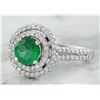 Image 2 : 2.45 CTW Emerald 18K White Gold Diamond Ring