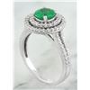 Image 3 : 2.45 CTW Emerald 18K White Gold Diamond Ring