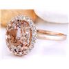 Image 2 : 2.87 CTW Natural Morganite 18K Solid Rose Gold Diamond Ring