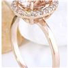 Image 4 : 2.87 CTW Natural Morganite 18K Solid Rose Gold Diamond Ring