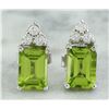 Image 1 : 2.65 CTW Peridot 14K White Gold Diamond Earrings