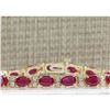 Image 1 : 11.01 CTW Natural Ruby And Diamond Bracelet In 14K Yellow Gold