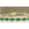 Image 1 : 8.86 CTW Natural Colombian Emerald And Diamond Bracelet In 14K Yellow Gold