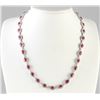 Image 1 : 28.20 CTW Natural Ruby And Diamond Necklace In 18K White Gold