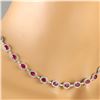 Image 2 : 28.20 CTW Natural Ruby And Diamond Necklace In 18K White Gold