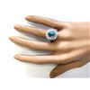 Image 4 : 6.24 CTW Natural Blue Zircon And Diamond Ring 18K Solid White Gold