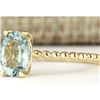 Image 2 : 1.07 CTW Natural Aquamarine Ring In 14k Yellow Gold