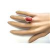 Image 4 : 9.07 CTW Natural Coral And Diamond Ring In 18K Yellow Gold
