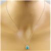 Image 3 : 1.82 CTW Turquoise 14K White Gold Diamond Necklace