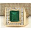 Image 1 : MENS 5.00 CTW Natural Mens Emerald And Diamond Ring In 14K Yellow Gold