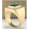 Image 3 : MENS 5.00 CTW Natural Mens Emerald And Diamond Ring In 14K Yellow Gold