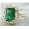 Image 2 : 3.72 CTW Emerald 18K Yellow Gold Diamond Ring