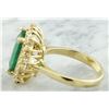Image 5 : 3.72 CTW Emerald 18K Yellow Gold Diamond Ring