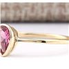 Image 2 : 0.50 CTW Natural Pink Tourmaline Ring 14k Solid Yellow Gold