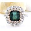 Image 1 : 5.32 CTW Natural Emerald 14K Solid Two Tone Gold Diamond Ring