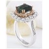Image 4 : 5.32 CTW Natural Emerald 14K Solid Two Tone Gold Diamond Ring