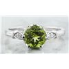 Image 1 : 1.50 CTW Peridot 14K White Gold Diamond Ring