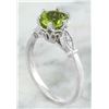 Image 3 : 1.50 CTW Peridot 14K White Gold Diamond Ring