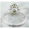Image 4 : 1.50 CTW Peridot 14K White Gold Diamond Ring