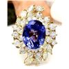Image 1 : 10.73 CTW Natural Tanzanite 18K Solid Yellow Gold Diamond Ring
