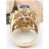 Image 3 : 10.73 CTW Natural Tanzanite 18K Solid Yellow Gold Diamond Ring