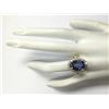 Image 4 : 7.92 CTW Natural Blue Tanzanite And Diamond Ring In 18K Solid Yellow Gold