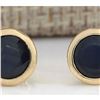 Image 1 : 3.21 CTW Natural Blue Sapphire Earrings 14k Solid Yellow Gold