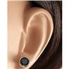 Image 3 : 3.21 CTW Natural Blue Sapphire Earrings 14k Solid Yellow Gold