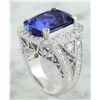 Image 3 : 14.10 CTW Tanzanite 18K White Gold iamond Ring