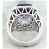 Image 4 : 14.10 CTW Tanzanite 18K White Gold iamond Ring