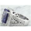 Image 6 : 14.10 CTW Tanzanite 18K White Gold iamond Ring