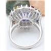 Image 4 : 10.76 CTW Natural Tanzanite, Sapphire 18K Solid White Gold Diamond Ring