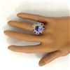 Image 6 : 10.76 CTW Natural Tanzanite, Sapphire 18K Solid White Gold Diamond Ring