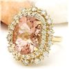Image 2 : 11.25 CTW Natural Morganite 18K Solid Yellow Gold Diamond Ring