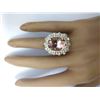 Image 5 : 11.25 CTW Natural Morganite 18K Solid Yellow Gold Diamond Ring