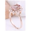 Image 4 : 2.05 CTW Natural Morganite 18K Solid Rose Gold Diamond Ring