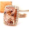 Image 2 : 7.12 CTW Natural Morganite 18K Solid Rose Gold Diamond Ring