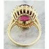Image 4 : 9.28 CTW Tourmaline 14K Yellow Gold Diamond Ring