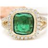 Image 1 : 5.28 CTW Natural Emerald 18K Solid Yellow Gold Diamond Ring