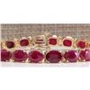 Image 1 : 30.89 CTW Natural Red Ruby Bracelet In 18K Yellow Gold