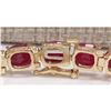 Image 2 : 30.89 CTW Natural Red Ruby Bracelet In 18K Yellow Gold