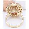 Image 3 : 15.31 CTW Natural Morganite 14K Solid Yellow Gold Diamond Ring