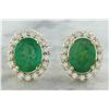Image 1 : 4.70 CTW Emerald 14K Yellow Gold Diamond Earrings