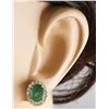 Image 4 : 4.70 CTW Emerald 14K Yellow Gold Diamond Earrings