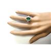 Image 4 : 3.46 CTW Natural Emerald And Diamond Ring In 18K Yellow Gold
