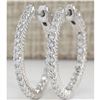 Image 1 : 1.26 CTW Natural Diamond Hoop Earrings In 14K White Gold