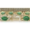 Image 2 : 8.86 CTW Natural Colombian Emerald And Diamond Bracelet In 18K Yellow Gold